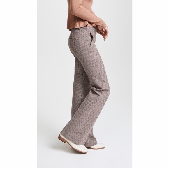 Theory Demitria Virgin Wool Blend Multicolor Checked Plaid Pants Size 4 - Picture 2 of 10